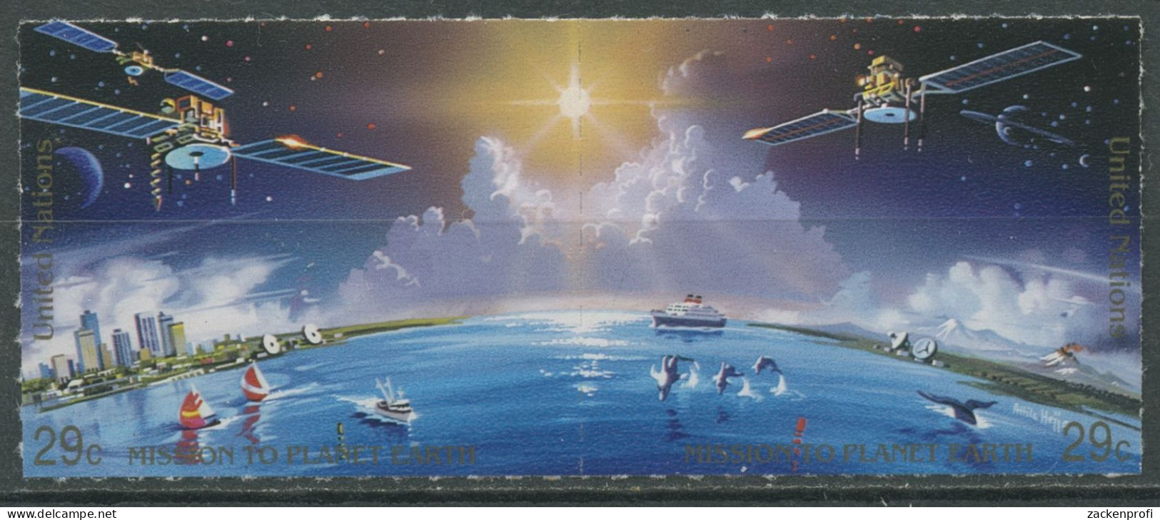 UNO New York 1992 Internationales Weltraumjahr 633/34 ZD Postfrisch - Neufs