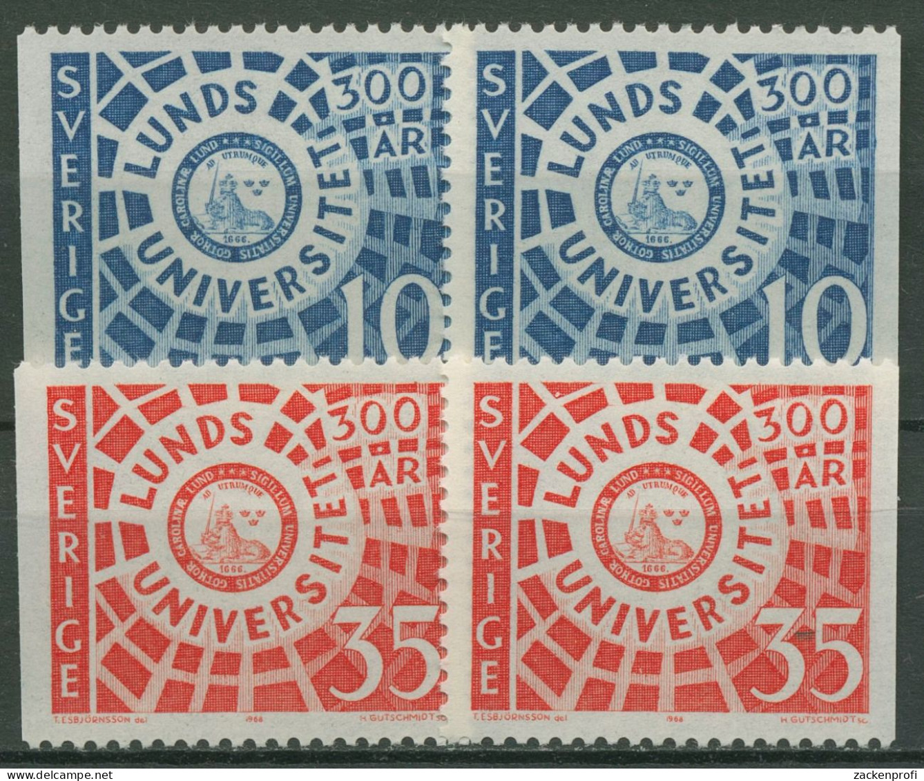 Schweden 1968 Universität Lund Siegel 605/06 Postfrisch - Nuevos