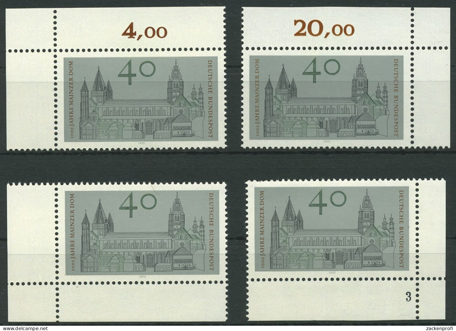 Bund 1975 Mainzer Dom 845 Alle 4 Ecken Postfrisch (E933) - Unused Stamps