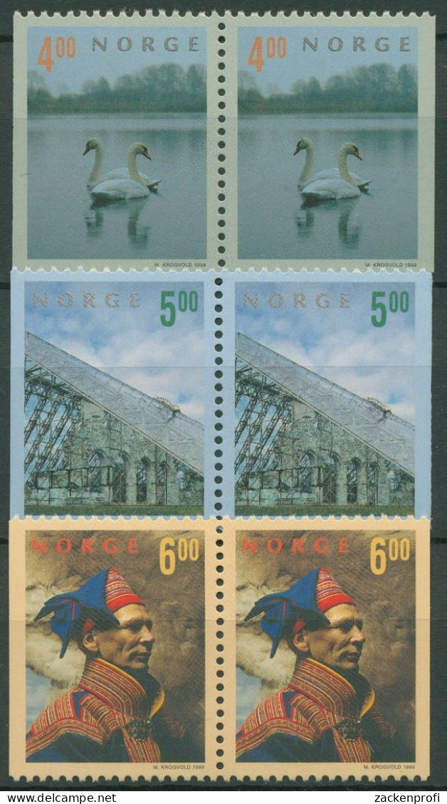 Norwegen 1999 Tourismus Schwäne Dom Von Hamar Trachten 1307/09 Dl/Dr Postfrisch - Unused Stamps