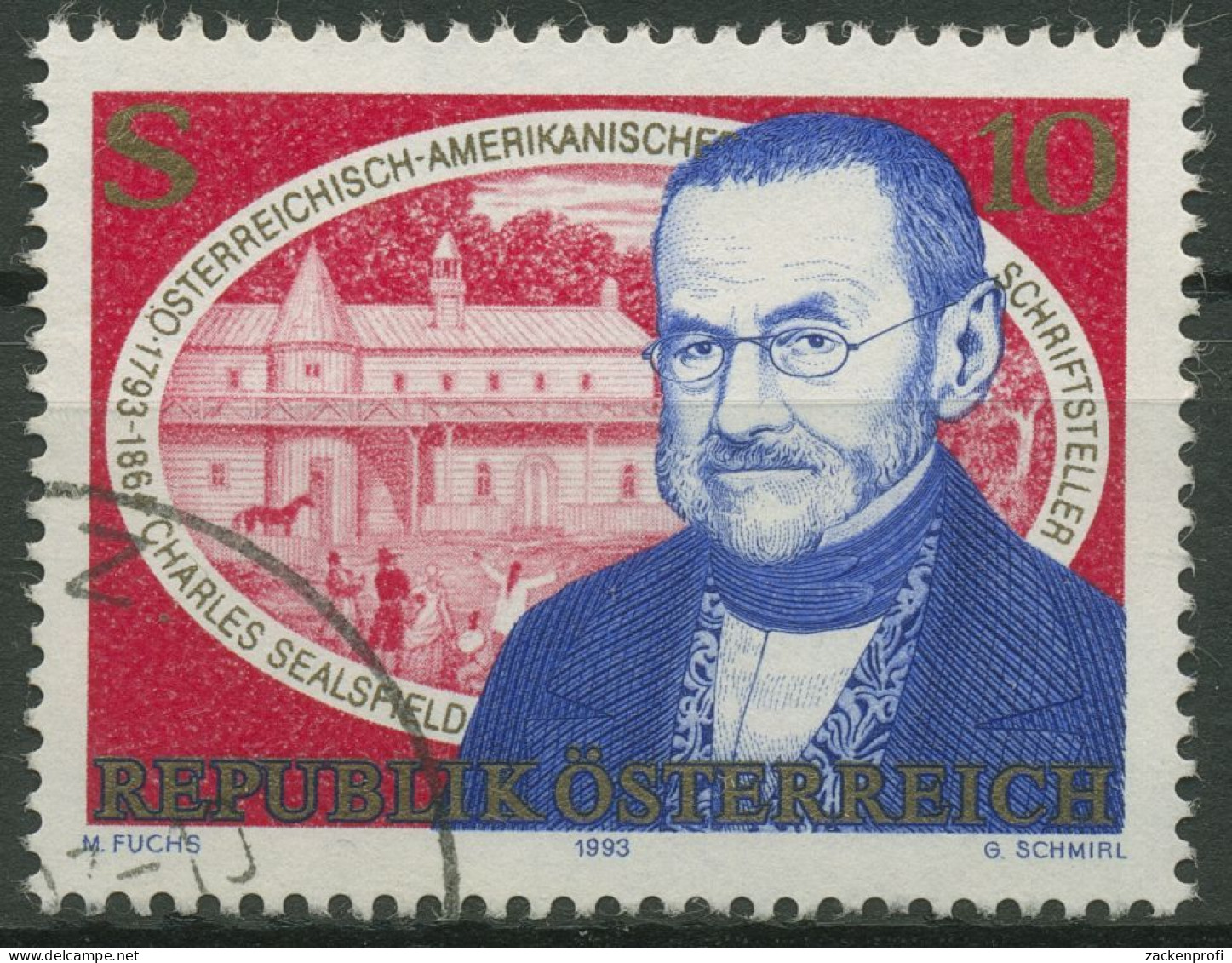 Österreich 1993 Schriftsteller Charles Sealsfield 2090 Gestempelt - Used Stamps