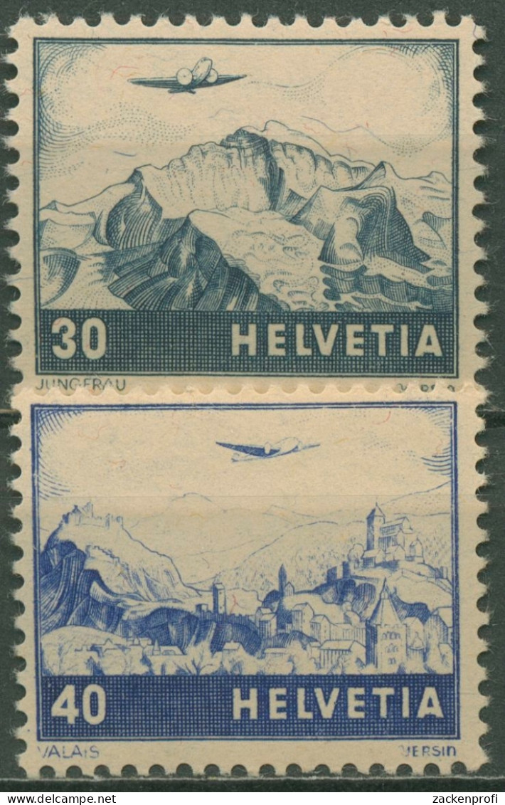 Schweiz 1948 Flugzeuge über Landschaften 506/07 Postfrisch - Ungebraucht