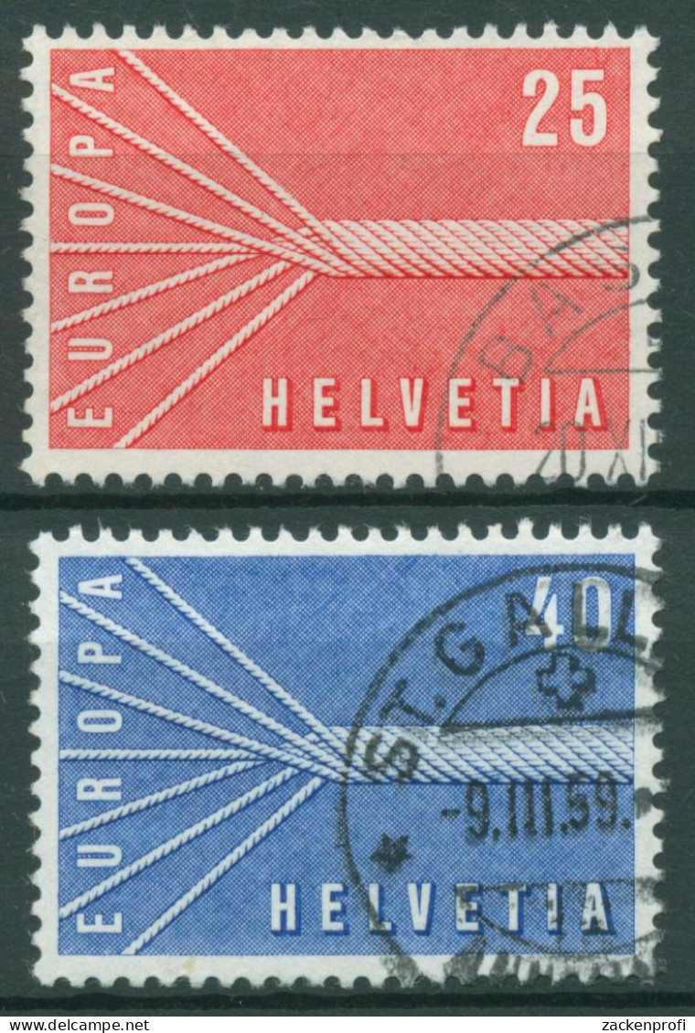 Schweiz 1957 Europa CEPT Sinnbildliches Seil 646/47 Gestempelt - Usati