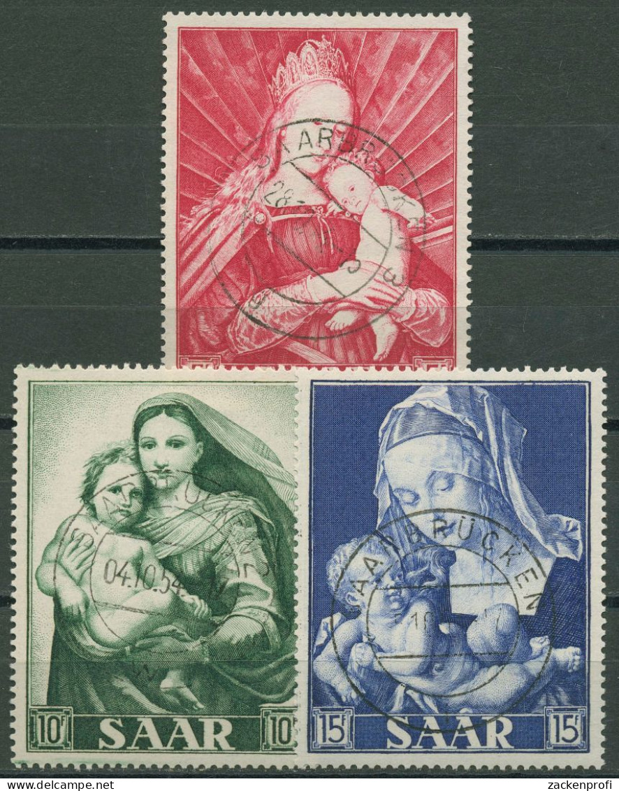 Saarland 1954 Marianisches Jahr: Gemälde 351/53 Gestempelt - Used Stamps