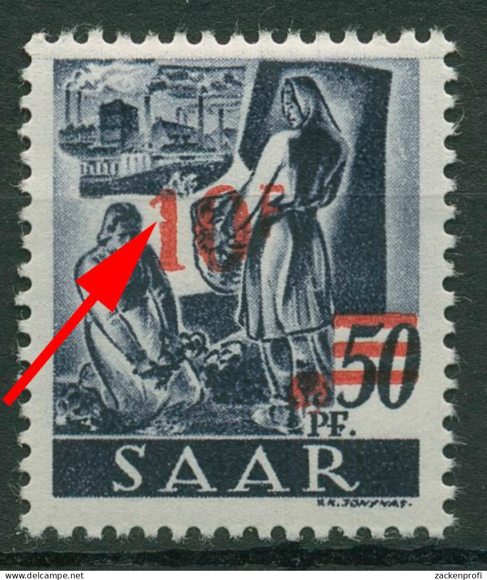 Saarland 1947 Berufe U. Ansichten Mit Aufdruckfehler 235 Z II AF II Mit Falz - Unused Stamps