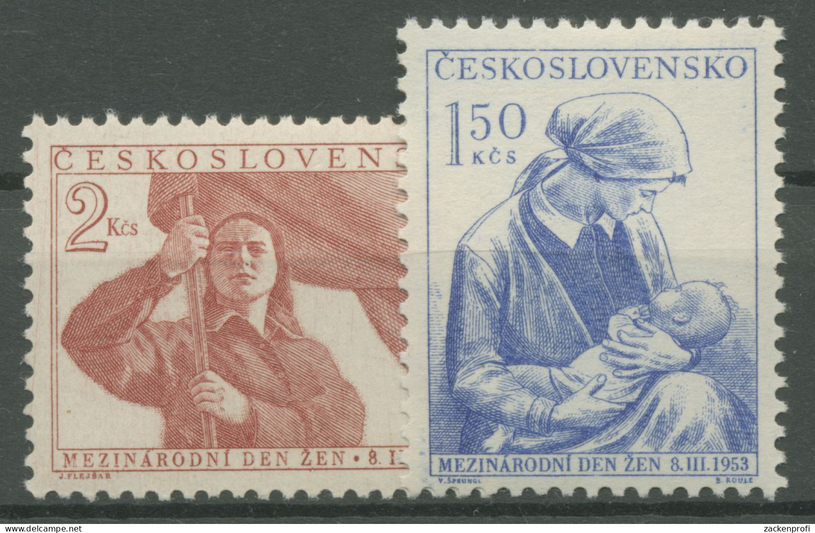 Tschechoslowakei 1953 Internationaler Frauentag 790/91 Postfrisch - Ongebruikt