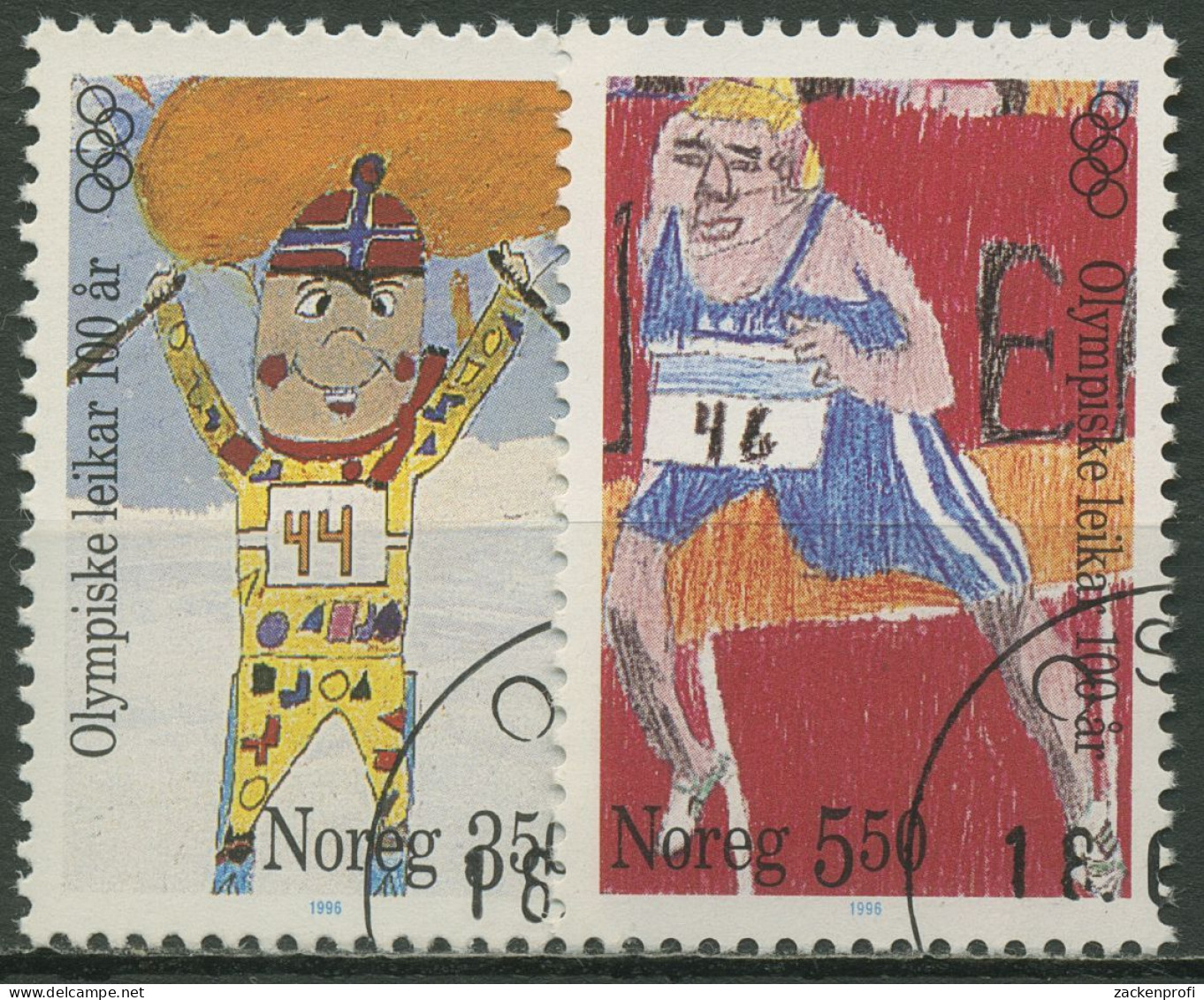 Norwegen 1996 Olympia Zeichnungen 1206/07 Gestempelt - Gebruikt