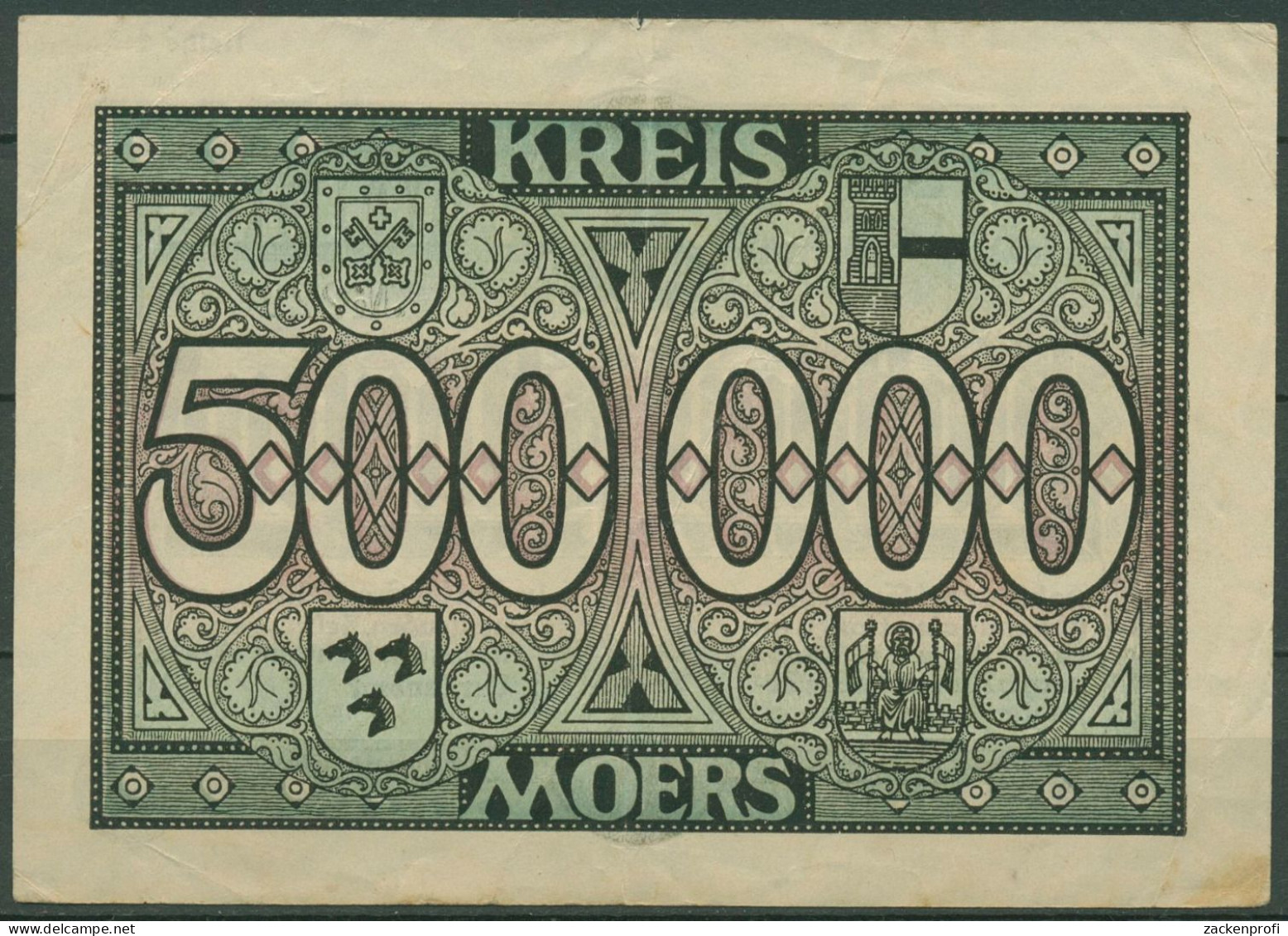 Moers Kreis 500000 Mark 1923, Keller 3593 G, Gebraucht (K1097) - Sonstige & Ohne Zuordnung