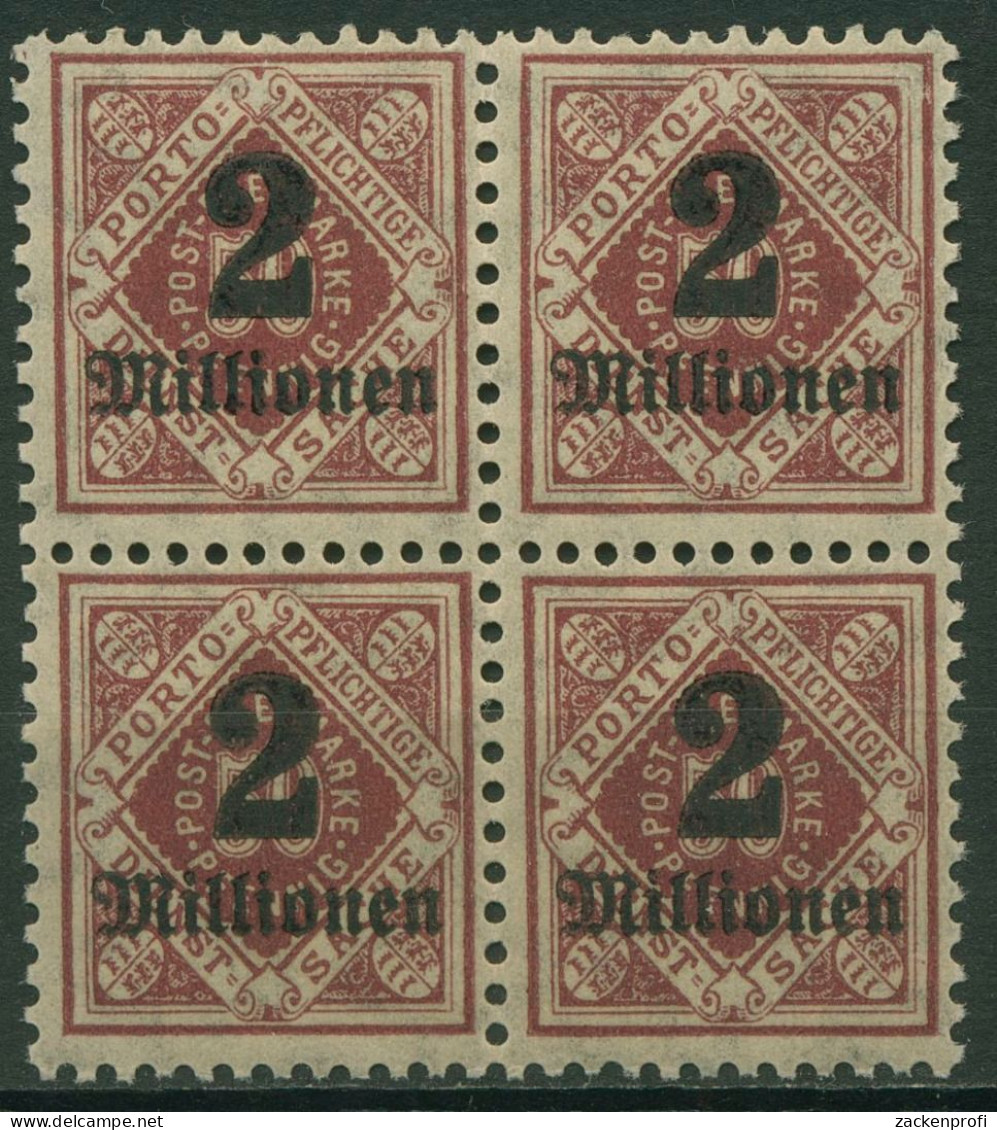 Württemberg Dienstmarken 1923 Mit Aufdruck 180 4er-Block Postfrisch - Neufs