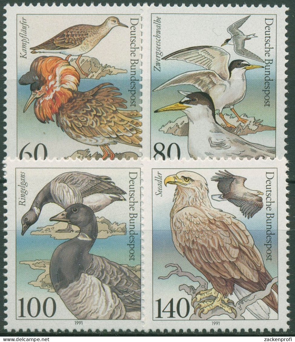 Bund 1991 Tierschutz Vögel Bedrohte Seevögel 1539/42 Postfrisch - Unused Stamps