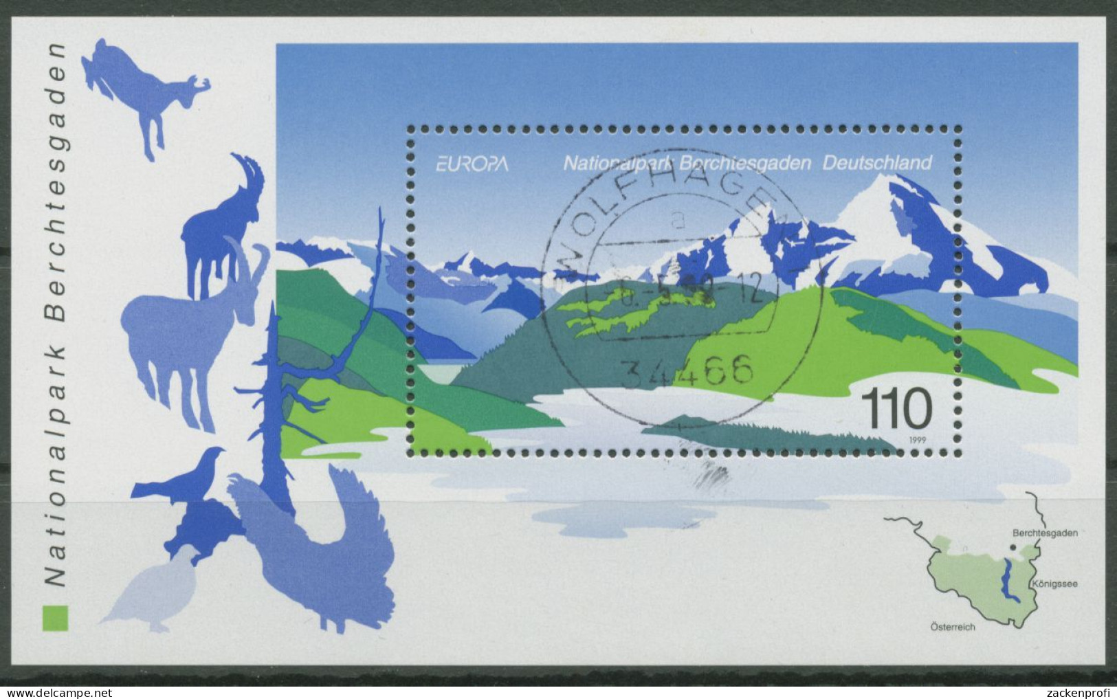 Bund 1999 Europa CEPT Berchtesgaden Block 47 Mit TOP-Stempel (C98786) - Sonstige & Ohne Zuordnung