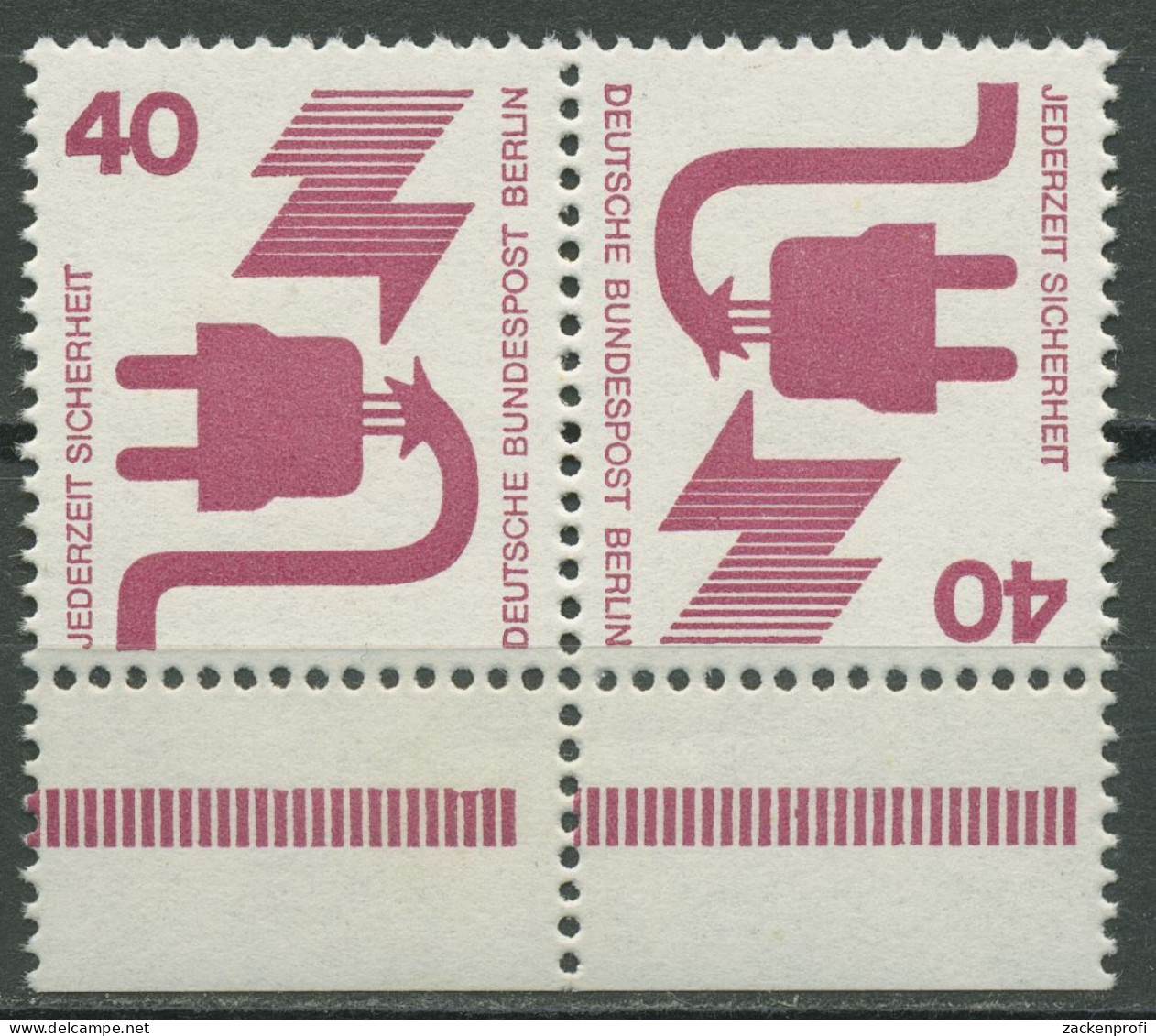 Berlin Zusammendrucke 1972 Unfallverhütung Unterrand K 7 UR Dgz Postfrisch - Zusammendrucke