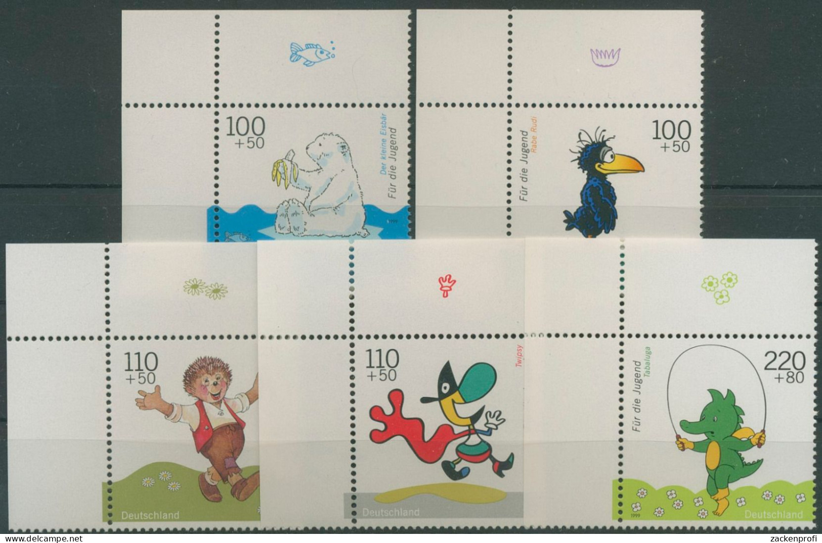 Bund 1999 Jugend: Trickfilmfiguren 2055/59 Ecke 1 Postfrisch (E3041) - Unused Stamps