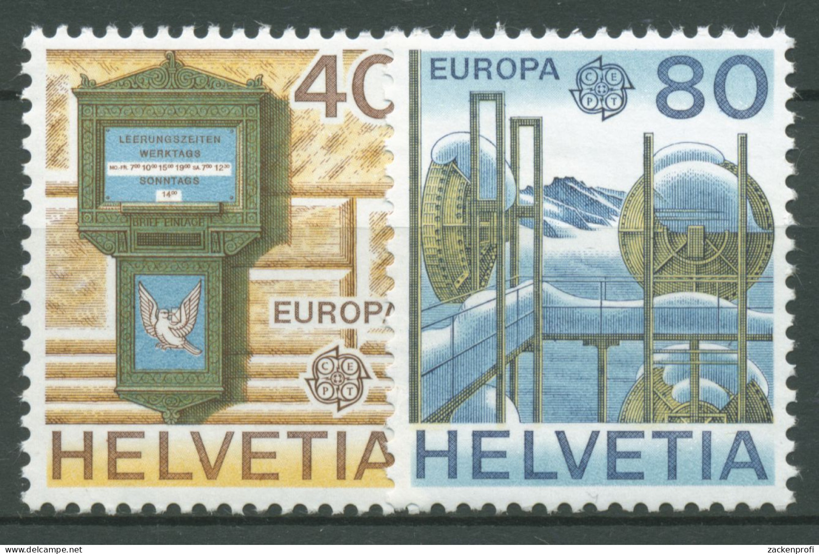 Schweiz 1979 Europa CEPT Post/-Fernmeldewesen Briefkasten 1154/55 Postfrisch - Ungebraucht