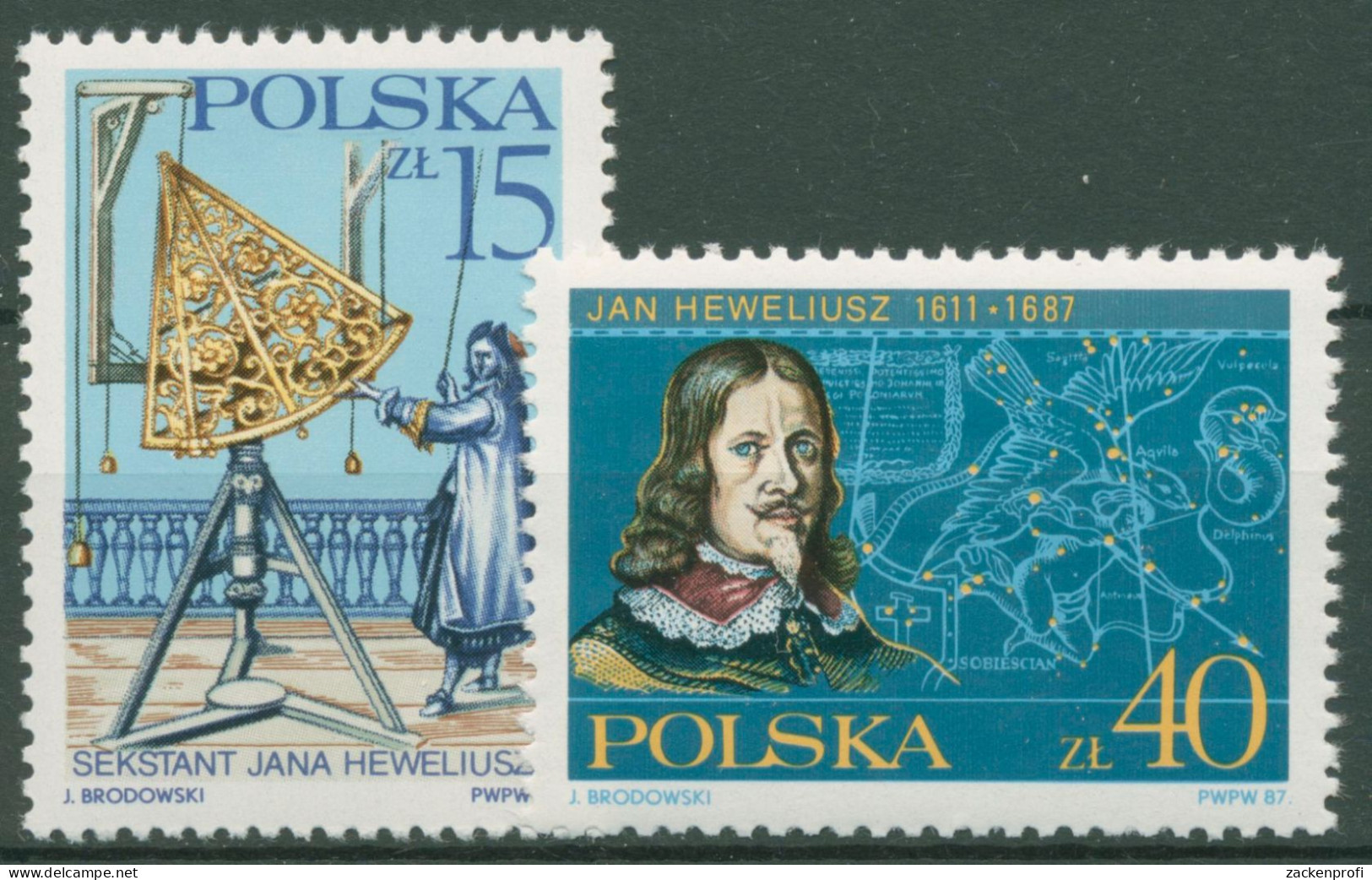 Polen 1987 Wissenschaftler Johannes Hevelius Sextant 3116/17 Postfrisch - Neufs