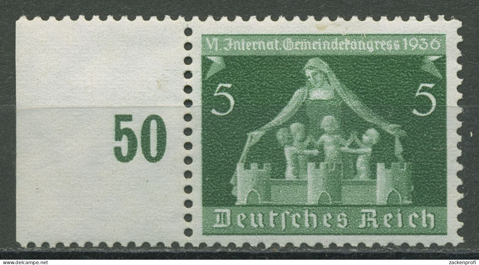 Dt. Reich 1936 Internationaler Gemeindekongress Rand Links 618 SR Li. Postfrisch - Ungebraucht