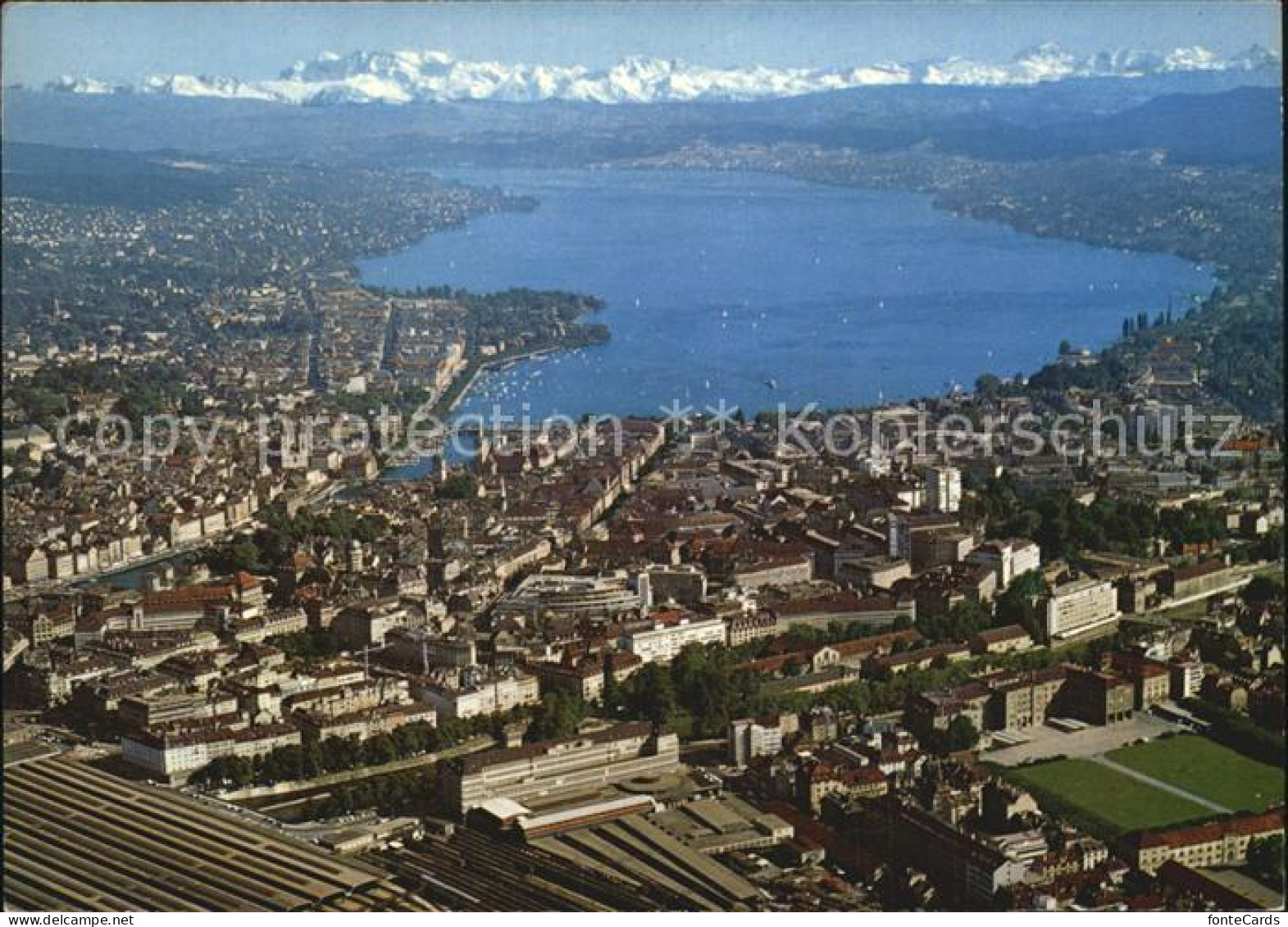 12494947 Zuerich ZH Fliegeraufnahme Mit See Und Alpen Zuerich - Altri & Non Classificati