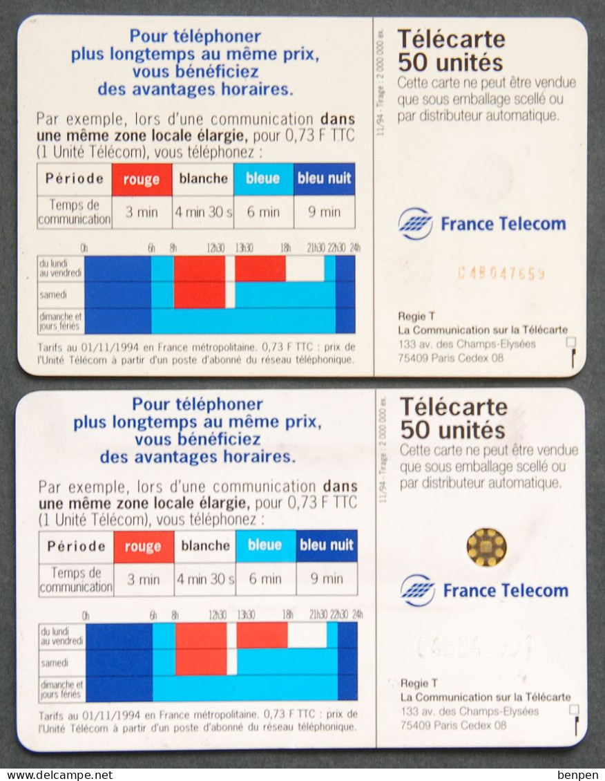 Télécartes Pour Téléphoner Choisissez Votre Heure 1993 Plus Longtemps Au Même Prix Avantages  50U Régie T France Télécom - Unclassified