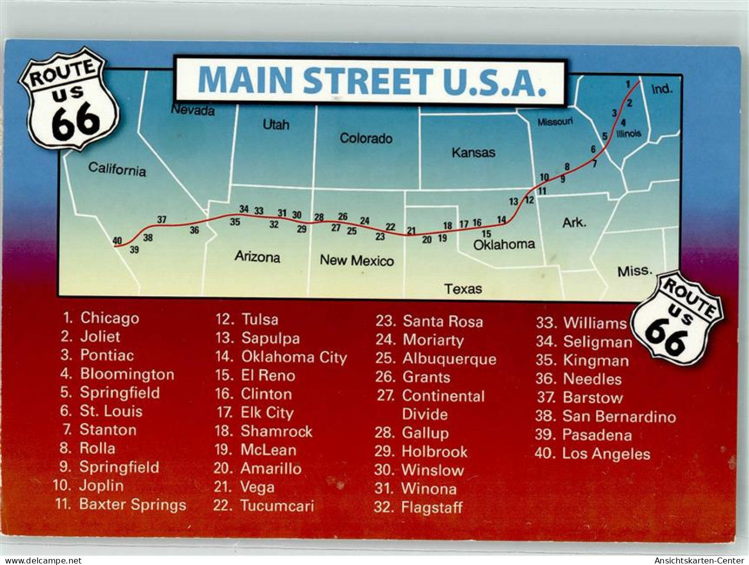 39791009 - Main Street U.S.A. Route US 66 - Andere & Zonder Classificatie