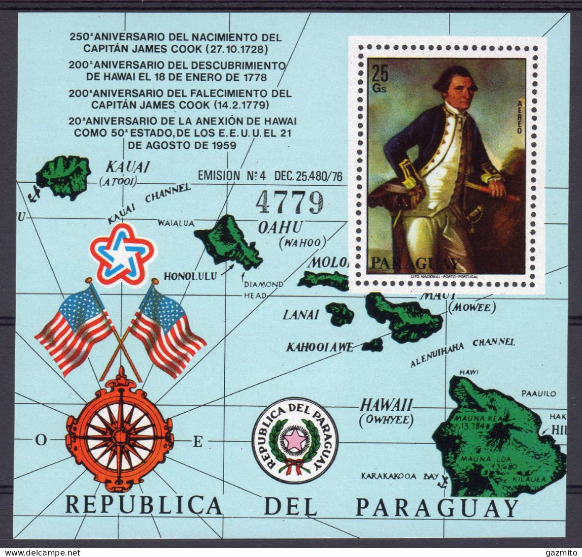 Paraguay 1979, 200th USA, Washington, Geography, BF - Paraguay