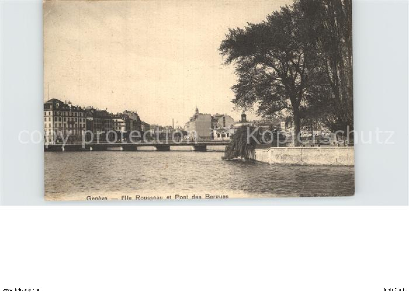 12480107 Geneve GE Ille Rousseau Et Pont Des Bergues  Geneve - Autres & Non Classés