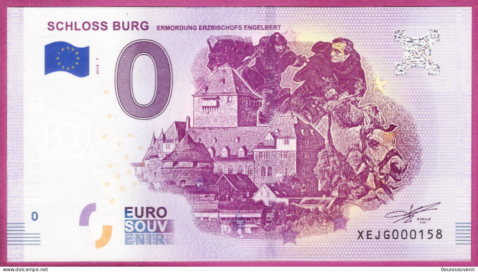 0-Euro XEJG 2018-7 SCHLOSS BURG - ERMORDUNG ERZBISCHOFS ENGELBERT - Essais Privés / Non-officiels