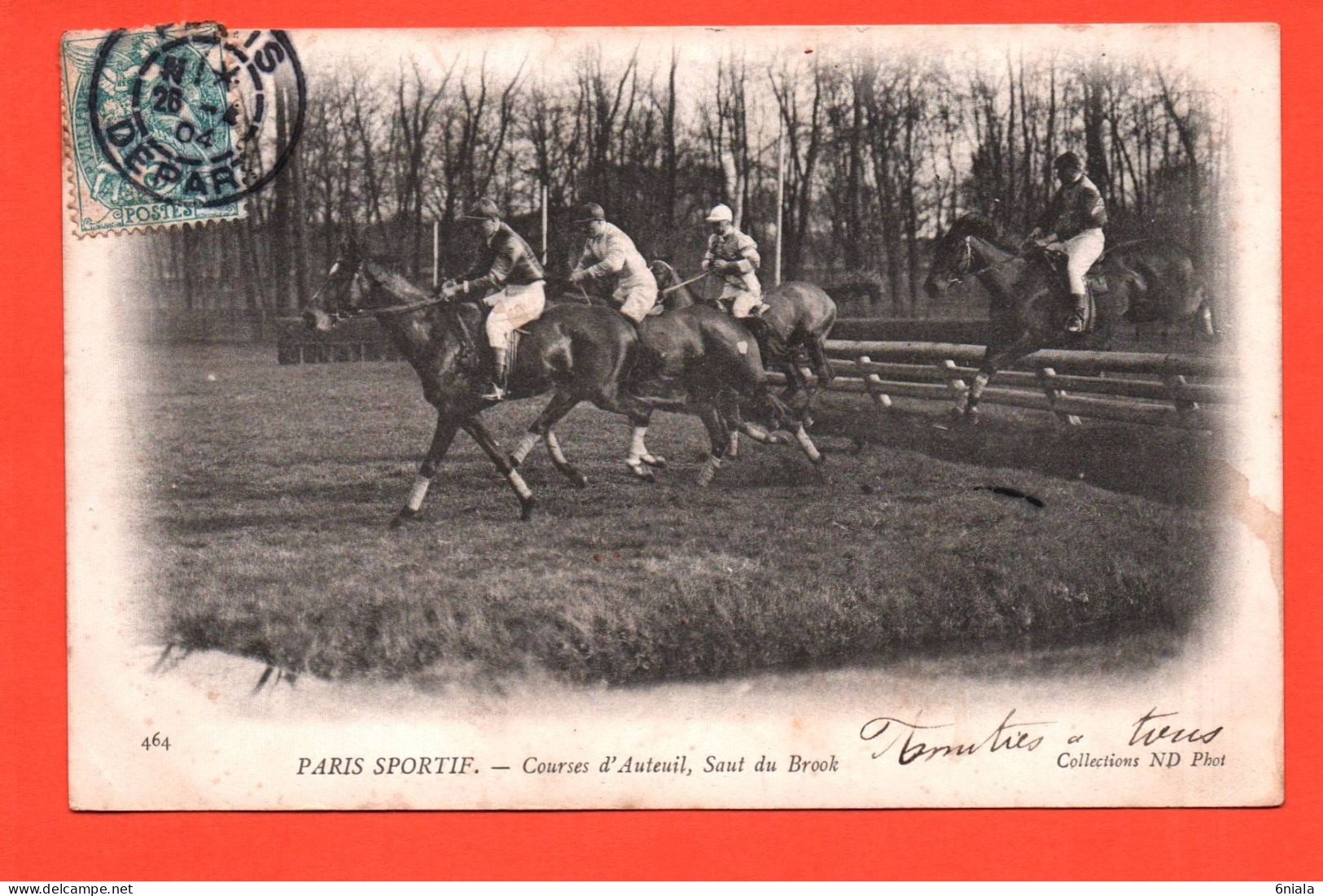 PARIS SPORTIF  COURSES D AUTEUIL Saut Du Brook ( 2 Scans) Chevaux, Jockey Hippodrome, Hippisme  )F 21504 - Horse Show