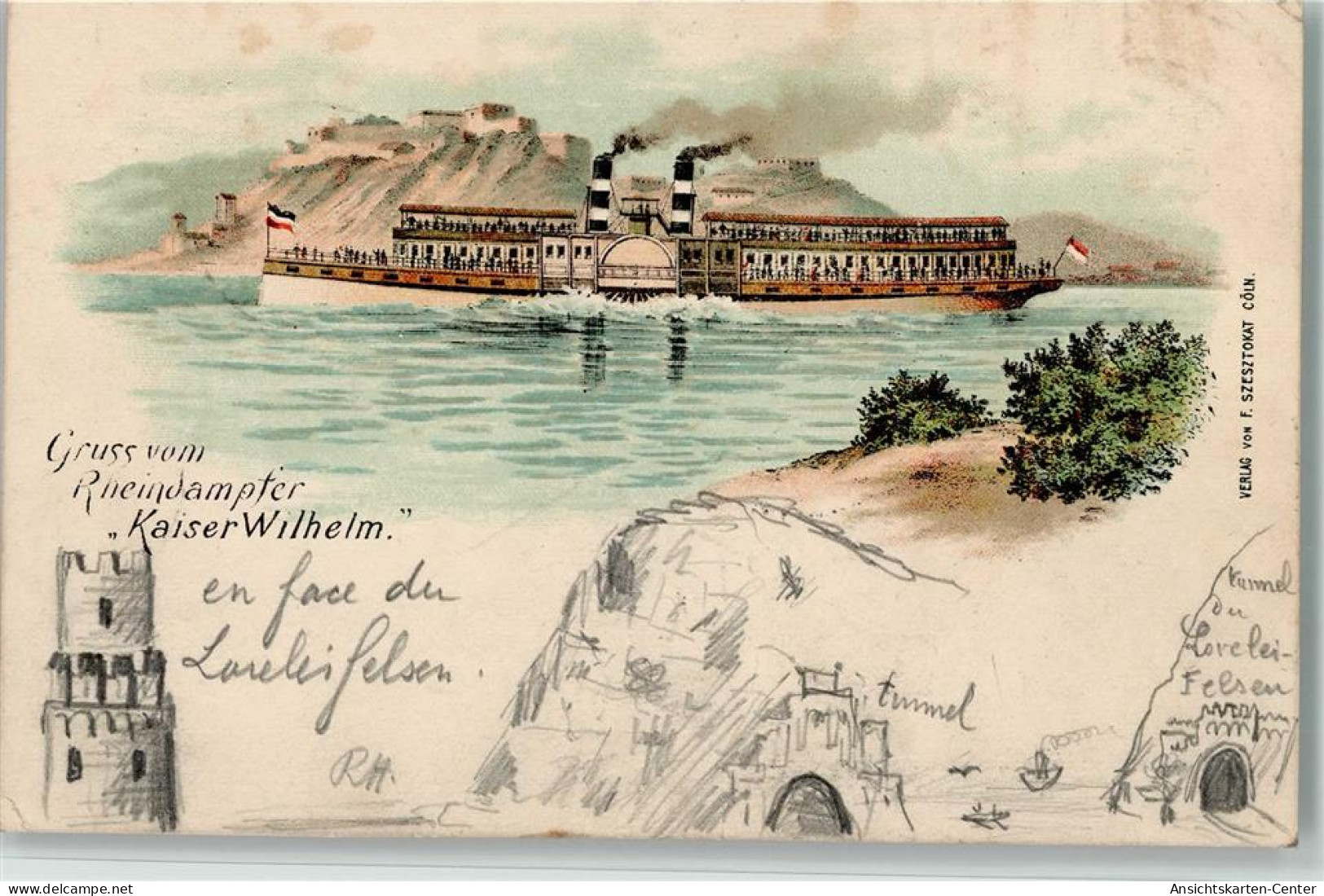 13081909 - Rheinschiffe Dampfer Kaiser Wilhelm AK - Steamers