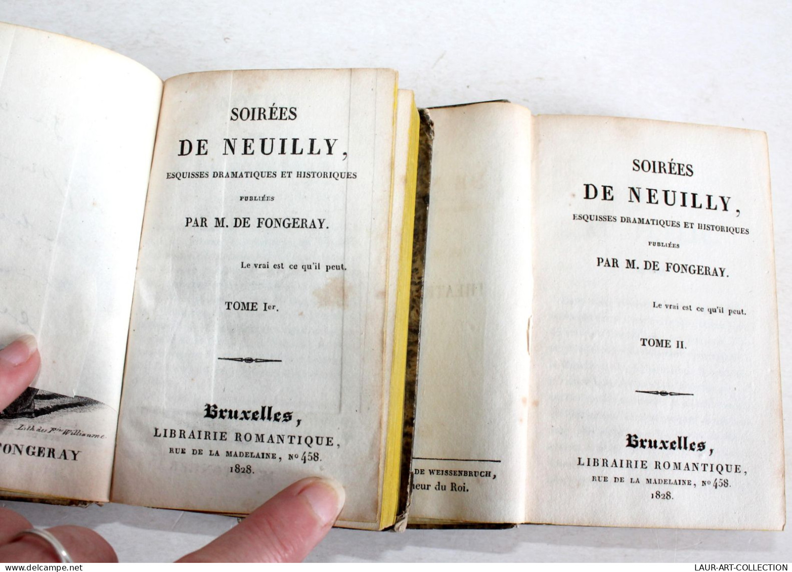 RARE EO + ENVOI D'AUTEUR SOIREES DE NEUILLY ESQUISSE DRAMATIQUE DE FONGERAY 1828 / ANCIEN LIVRE XIXe SIECLE (1803.259 - Autographed