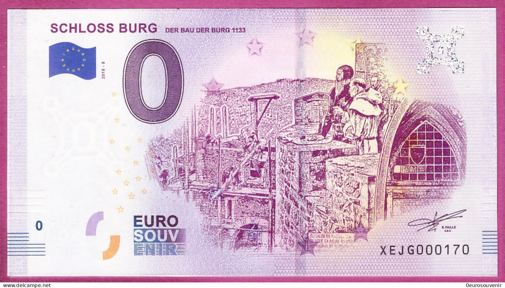 0-Euro XEJG 2018-8 SCHLOSS BURG - DER BAU DER BURG 1133 - Essais Privés / Non-officiels