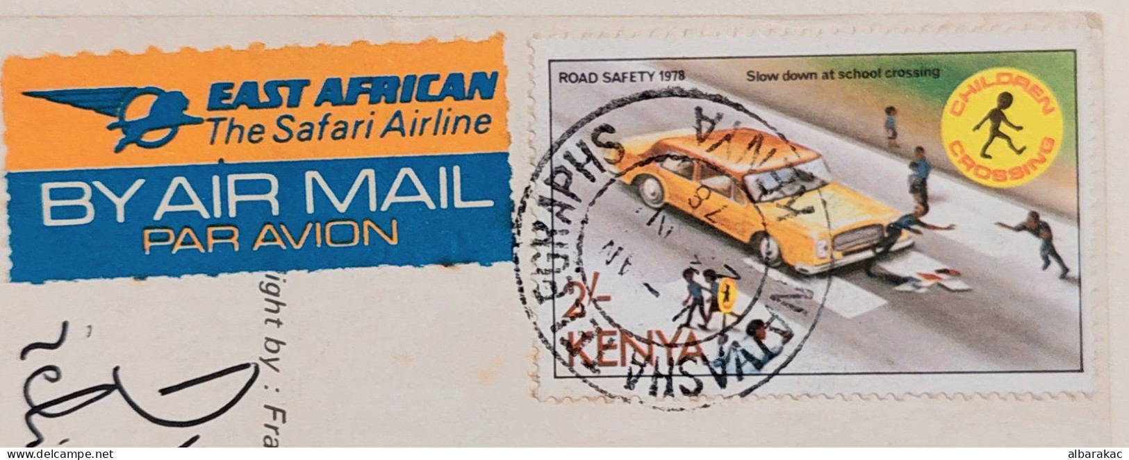 Kenya - Suk Displaying Their Jwellery (femme Au Seins Nus) , Stamp Children Crossing Used Air Mail 1978 - Kenya