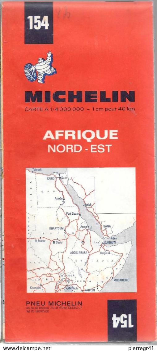 CARTE-ROUTIERE-MICHELIN-N °154-1974 6édit-AFRIQUE NORD & EST-Imp Photolith/TBE COMME NEUVE-RARE - Wegenkaarten