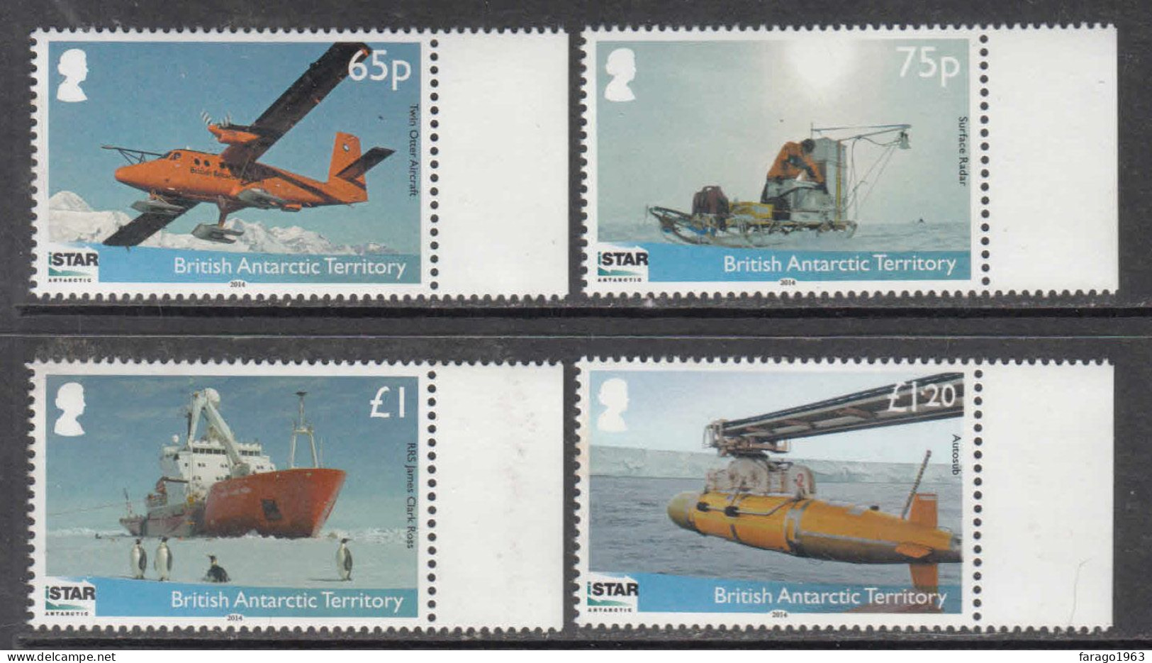 2014 British Antarctic Territory IStar Ice Stability Program Aviation Airplanes Ships Complete Set Of 4 MNH - Ungebraucht