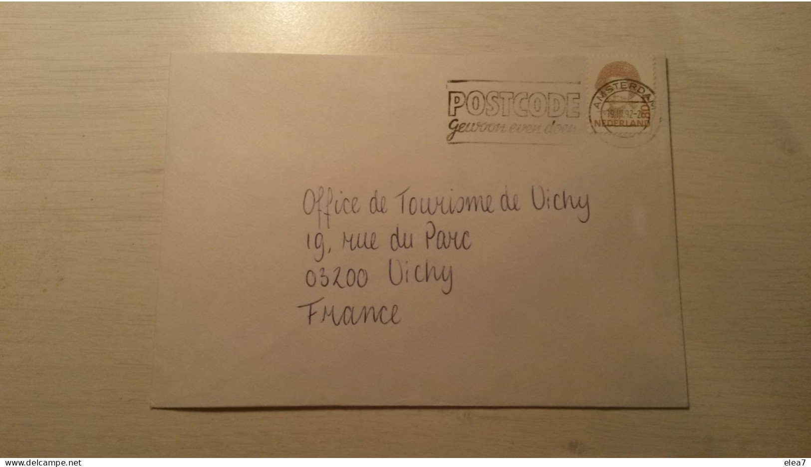 ENVELOPPE 1992  En Provenance Des Pays-Bas - Storia Postale