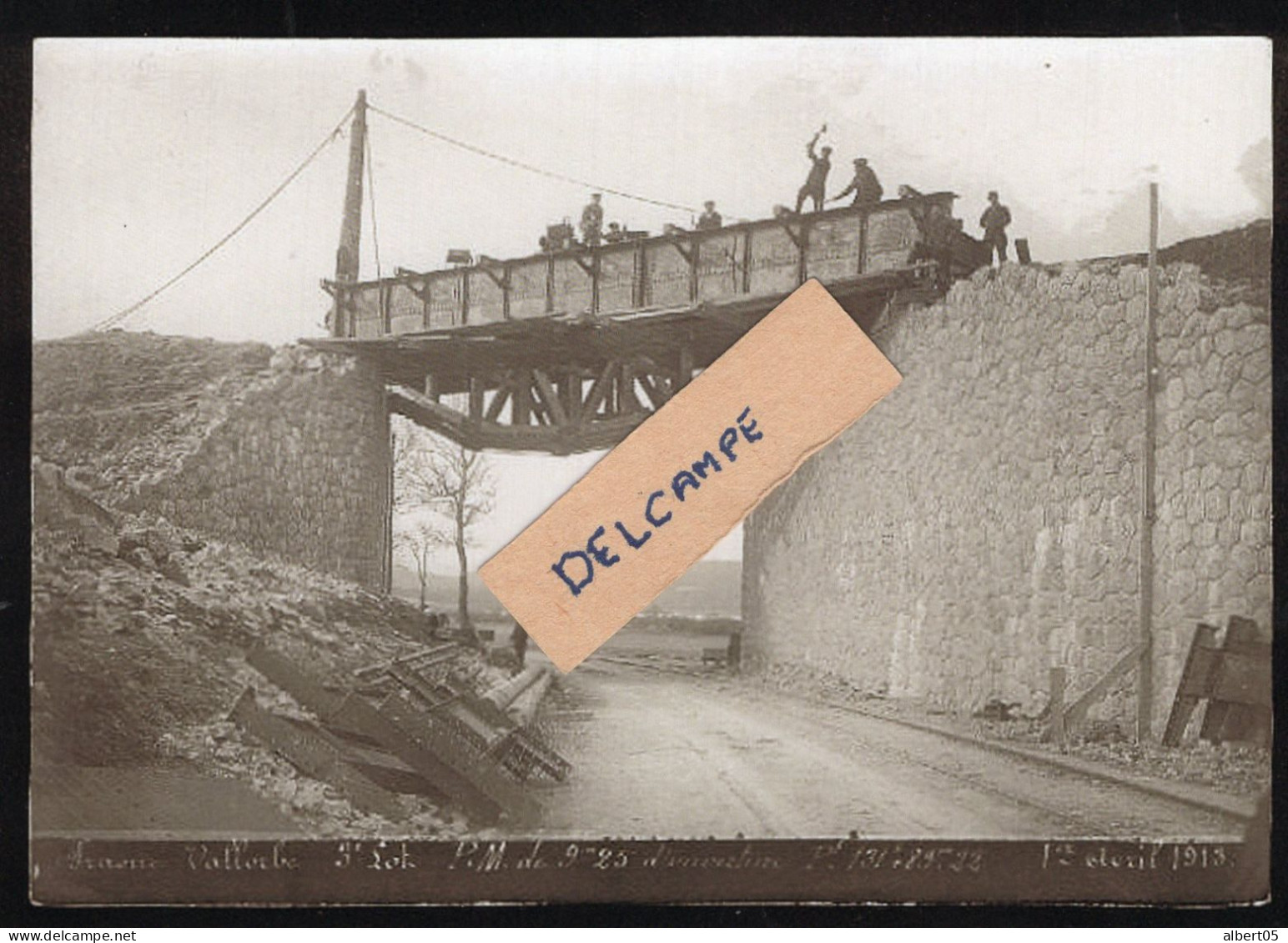 Construction Ligne-Frasne-Vallorbe - P.M De 9,26 M D'ouverture - Pont Sur Route Remoray - 12 Avril 1913 - Reproduction - Autres & Non Classés