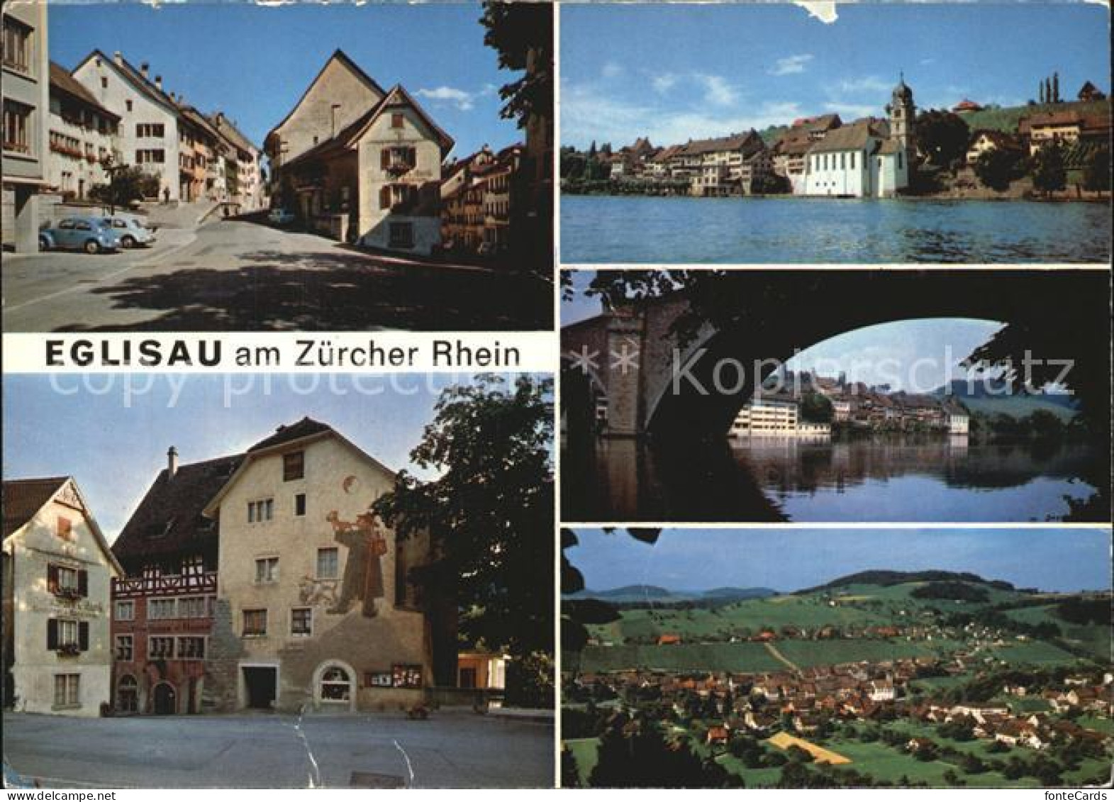 12456087 Eglisau Dorfpartien Am Zuercher Rhein Fliegeraufnahme Eglisau - Sonstige & Ohne Zuordnung