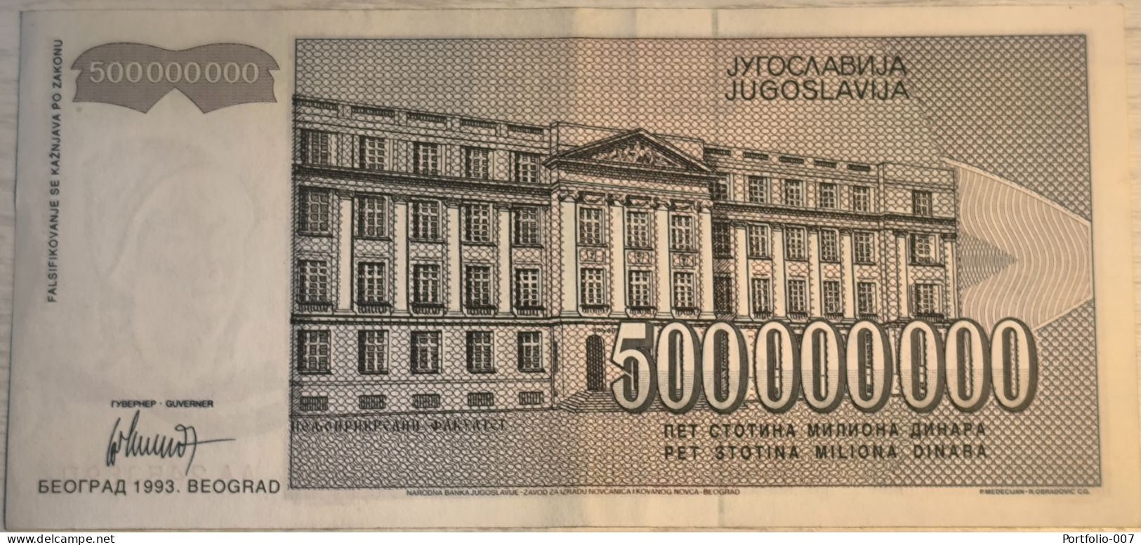 500 000 000 Dinara, 1993. Yugoslavia - Yougoslavie