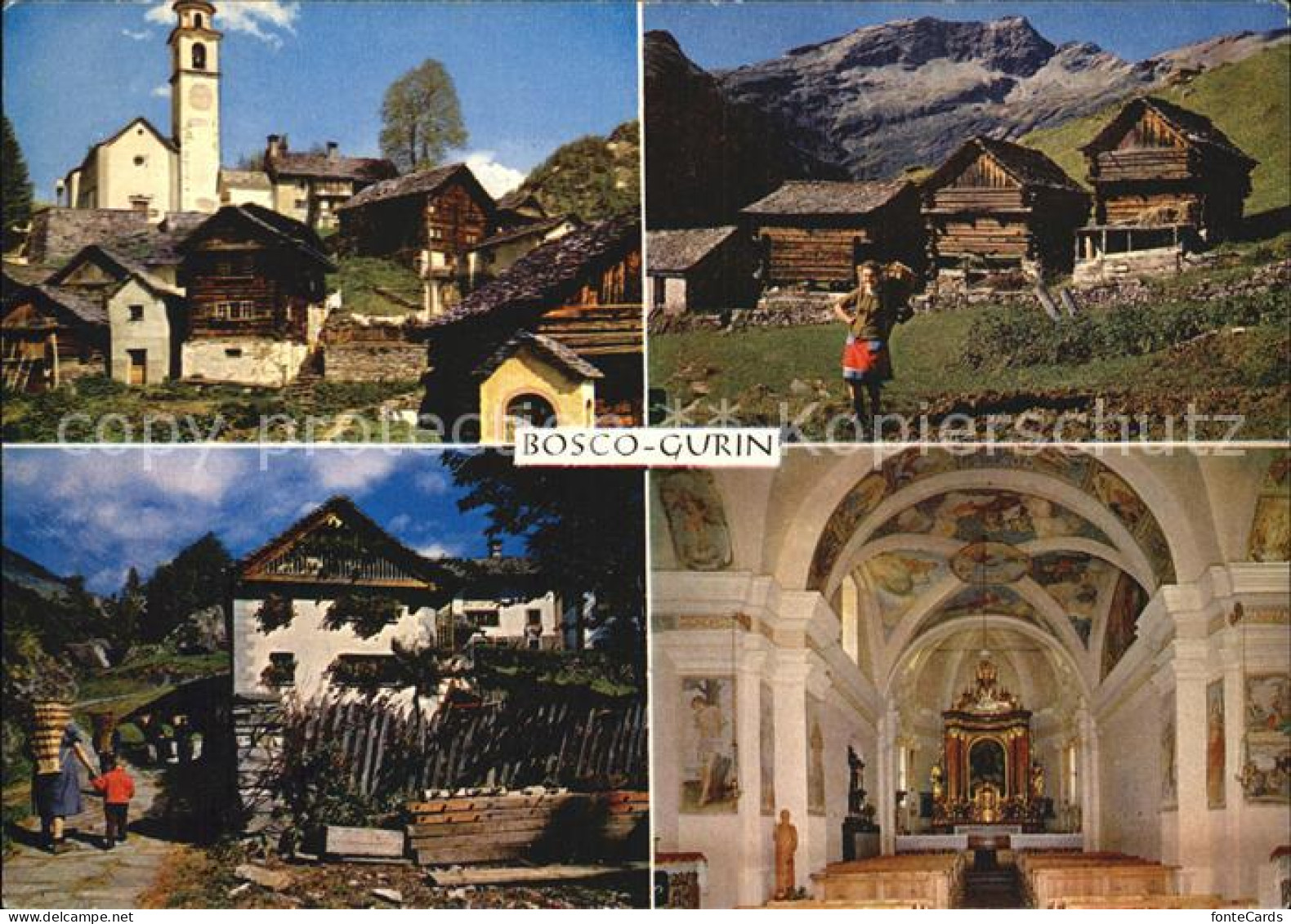 12439337 Bosco Gurin Teilansichten Walserdorf Berghuetten Kirche Bosco Gurin - Altri & Non Classificati