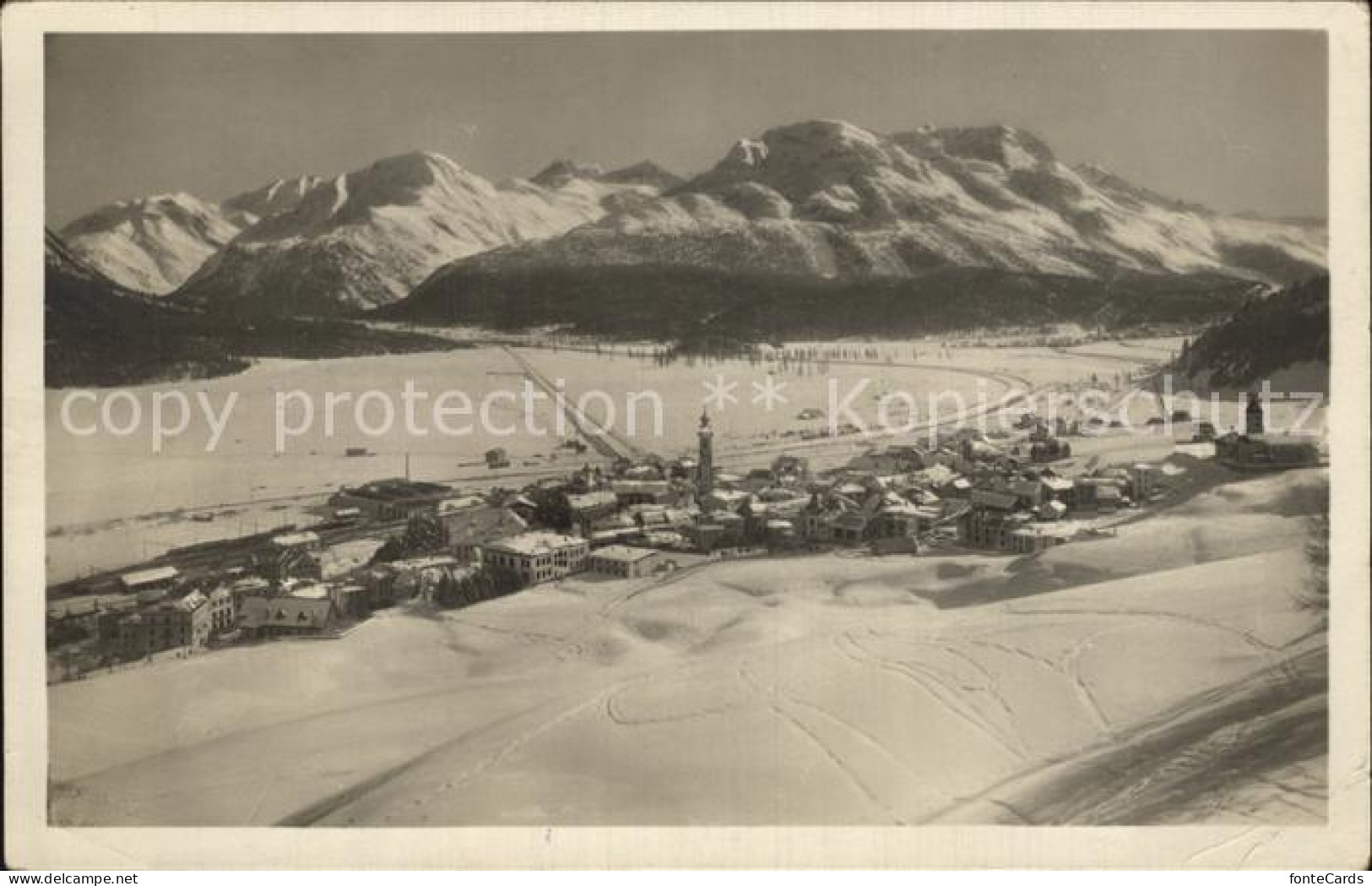 12424857 Samaden Mit Berninagruppe Alpenpanorama Im Winter Maloja - Autres & Non Classés