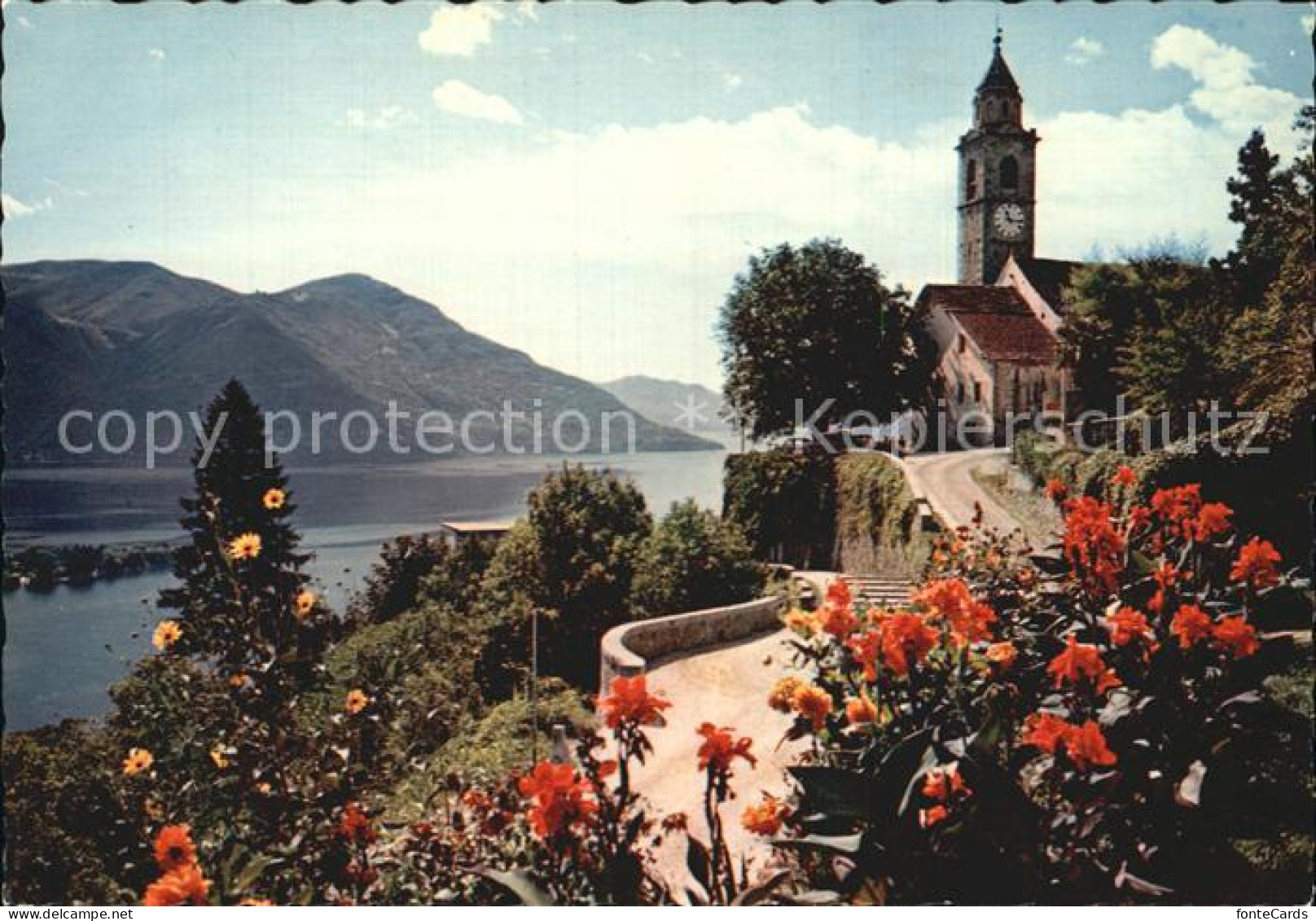 12417287 Ronco Sopra Ascona Panorama Lago Maggiore Kirche Ronco Sopra Ascona - Altri & Non Classificati