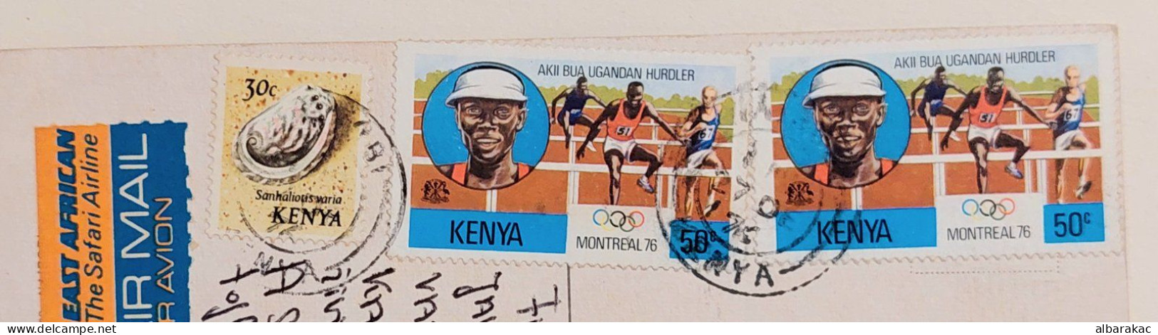 Kenya - Man Men Dance ,NUS ETHNIQUES Adultes ( Afrique Noire ) , Stamp Montreal 76 Used Air Mail 1976 - Kenia