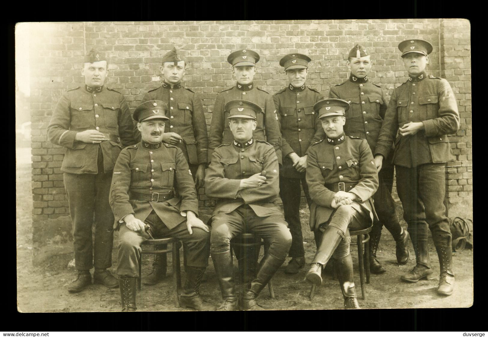 Carte Photo Militaire Belgique Soldats Belges 2eme Regiment De Chasseurs ( Format 9cm X 14cm ) - Regiments