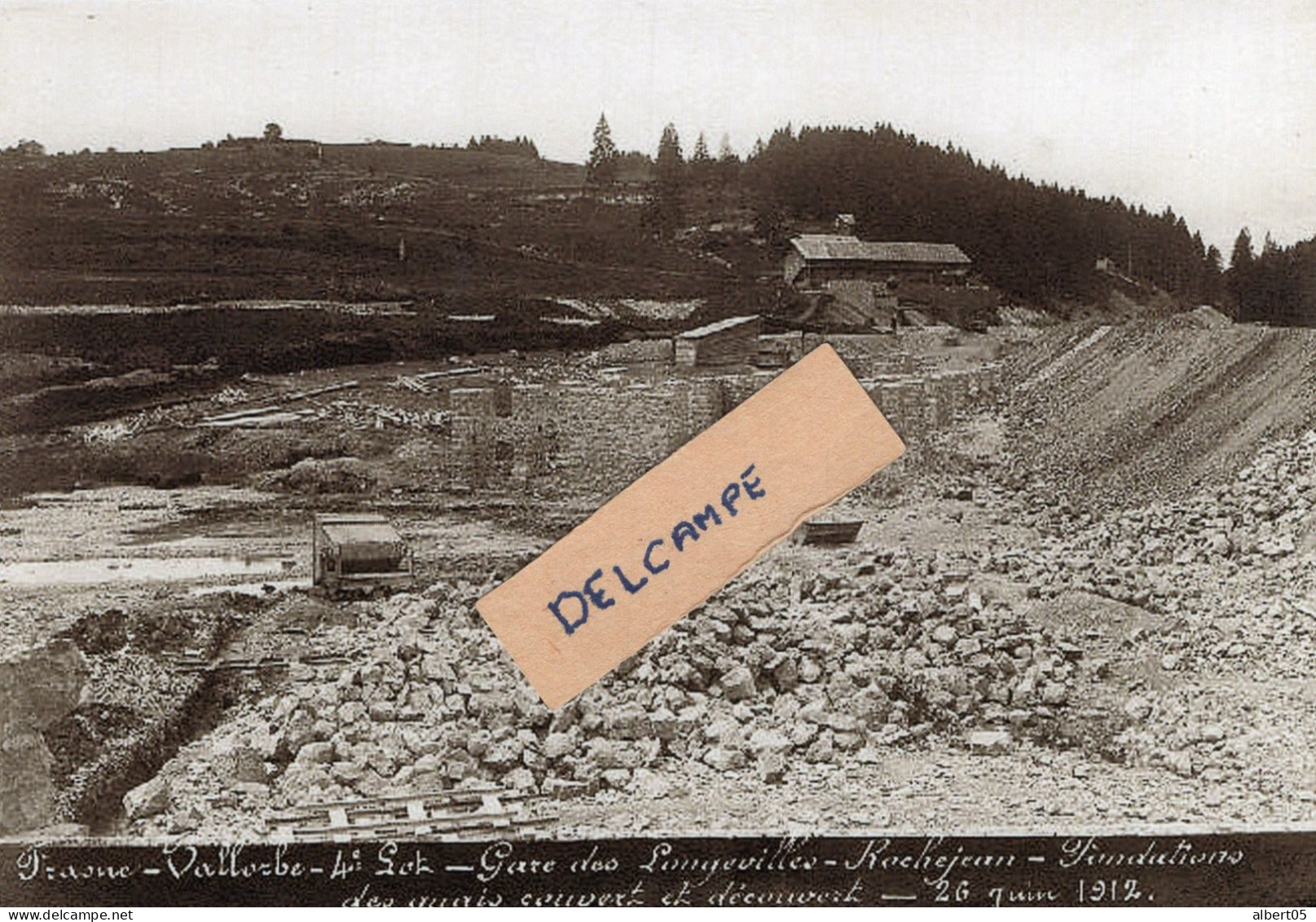 Ligne-Frasne-Vallorbe - Gare Des Longevilles - Rochejean  Fondations Des  Quais  - 26 Juin 1912 - Reproduction - Other & Unclassified