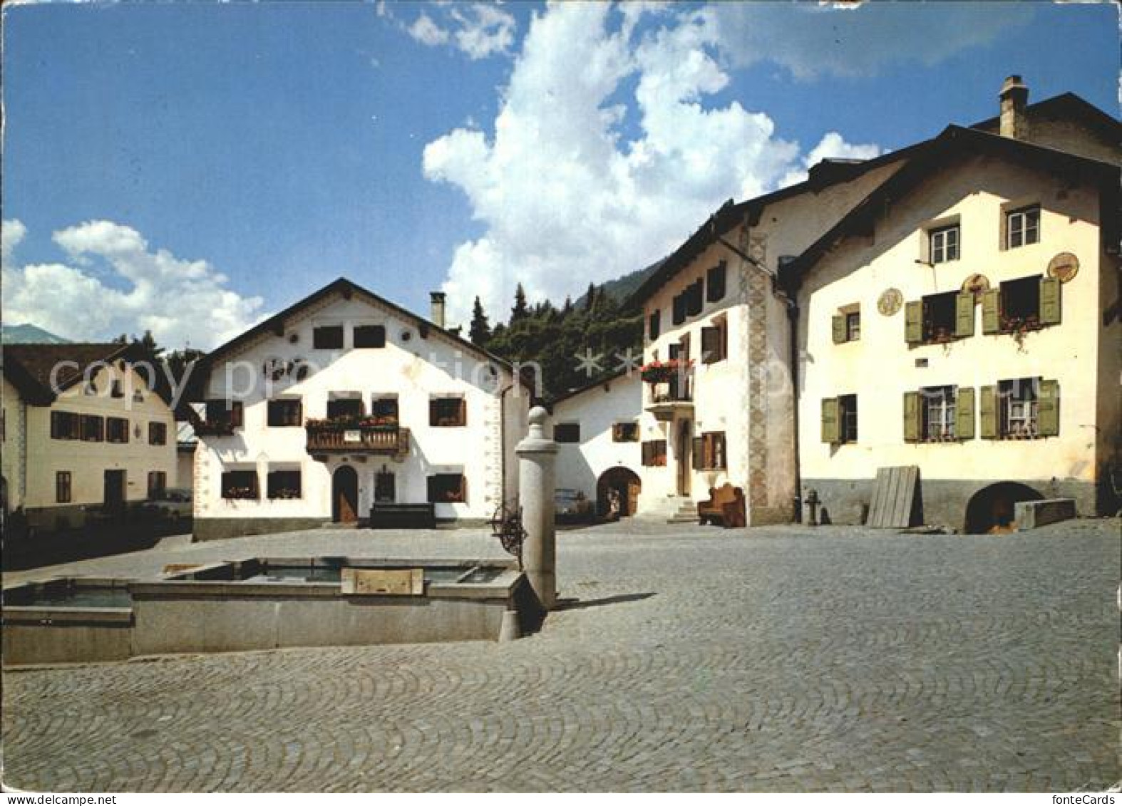 12377447 Scuol GR Dorfplatz Mit Brunnen Scuol GR - Andere & Zonder Classificatie