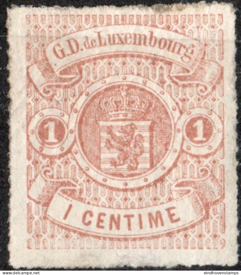 Luxembourg 1865 1c Rouletted (not Coloured) MH 1 Value Mnor Spot Above - Quality: See Scan(s) - 1859-1880 Coat Of Arms