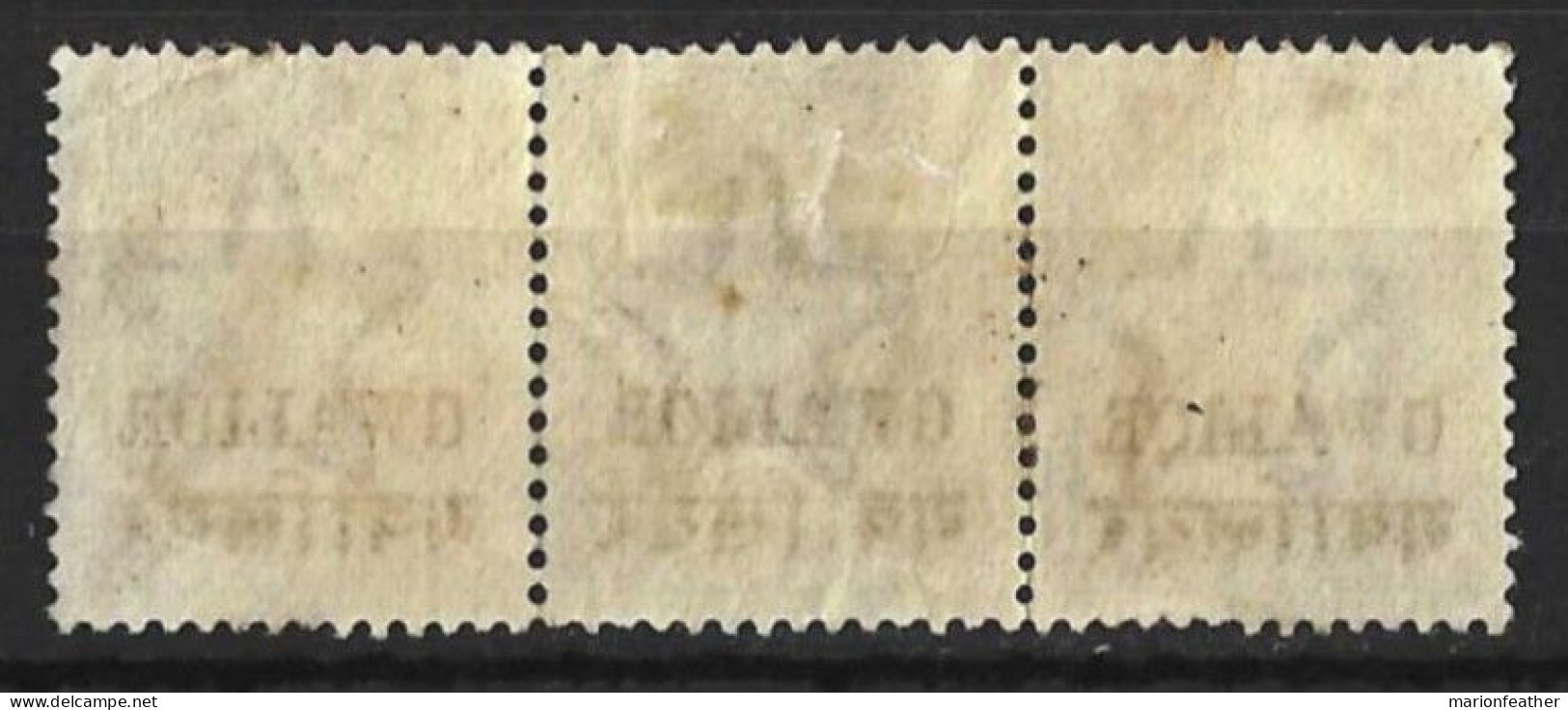 INDIA..."  GWALIOR.."...KING EDWARD VII...(1901-10..).......6a X STRIP OF 3......SG56A.......VFU.. - Gwalior