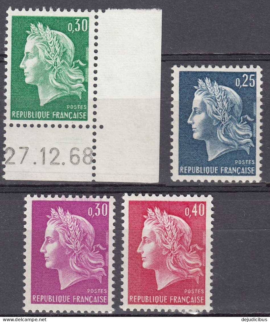 FRANCE - 1967/1969 - Serie Completa Di 4 Valori Nuovi MNH: Yvert 1535/1536B Comprendente 1536A Con Coin Daté. - Unused Stamps