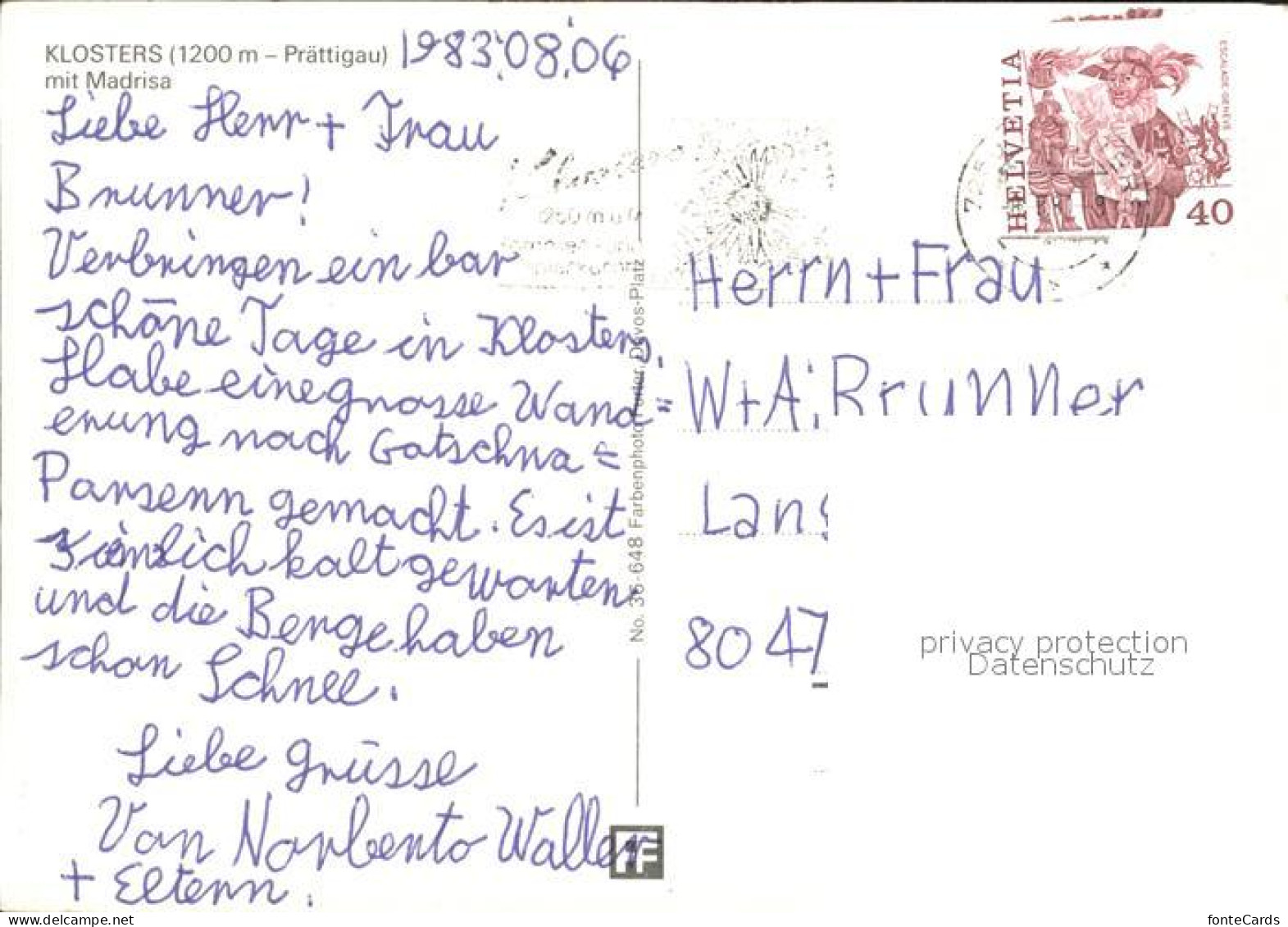 12371307 Klosters GR Praettigau Madrisa Klosters - Autres & Non Classés