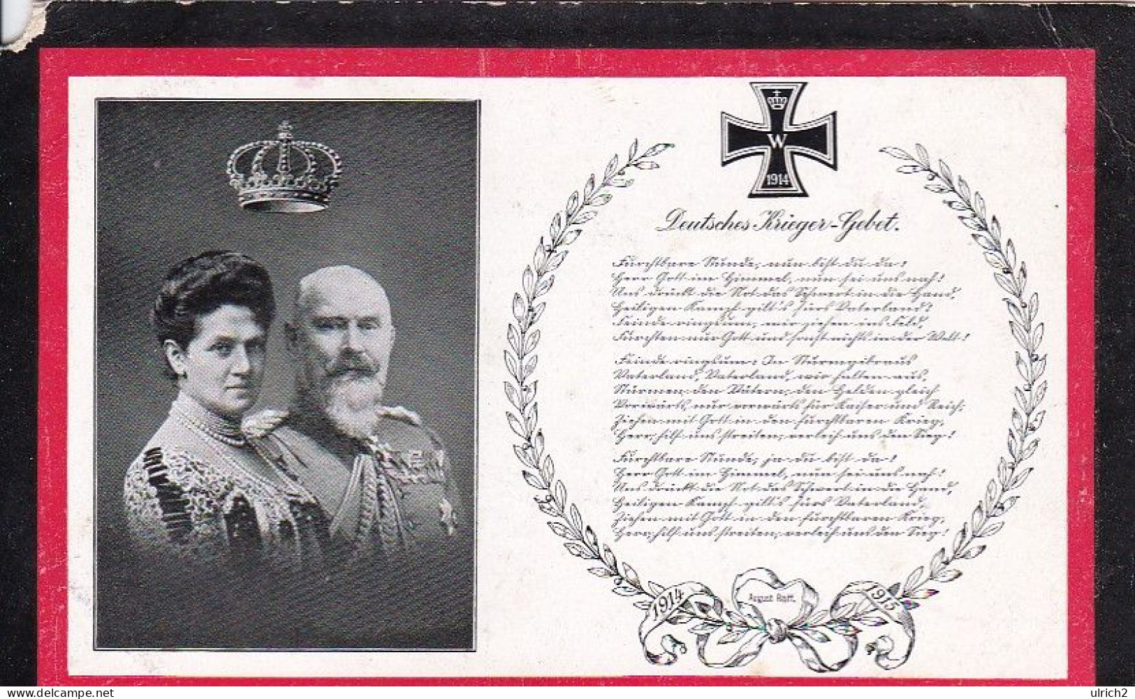 AK König Wilhelm II Von Württemberg Und Charlotte - Deutsches Krieger-Gebet - Ca. 1915 (69414) - Familles Royales