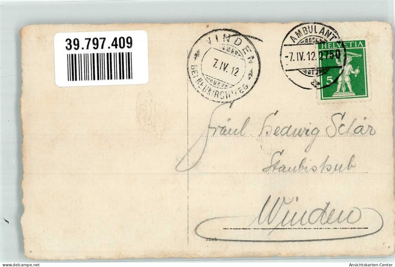 39797409 - Kaetzchenzweige Jugendstil Bahnpost Ambulant Nr 2750 - Pâques